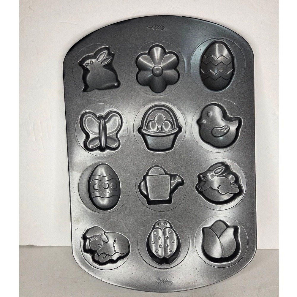 Wilton Easter Non-Stick Cookie Baking Pan Tray Mold Bunny Eggs Basket Tulip Lamb